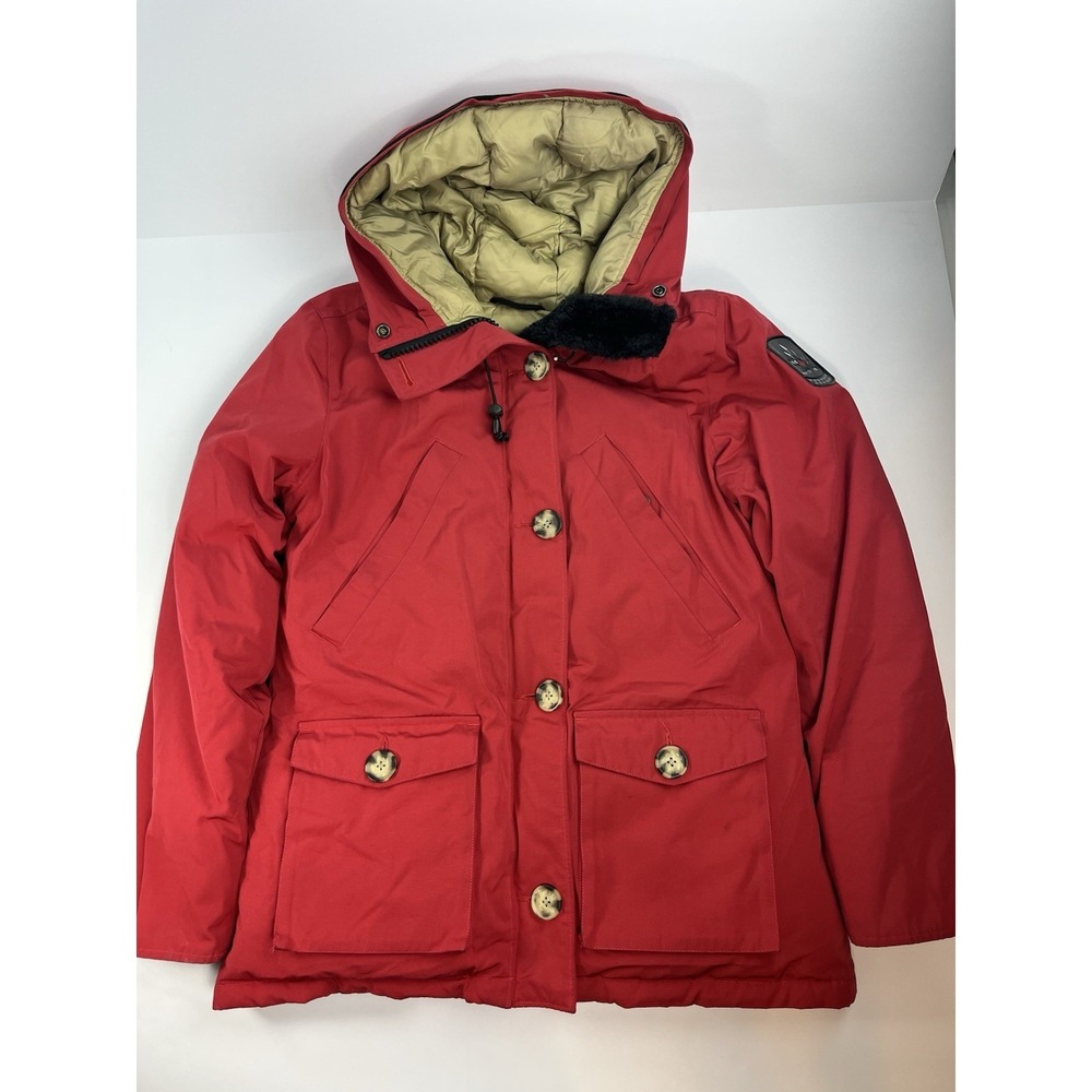 Arctic Bay Goose Down Canada Parka Jacket Laval Red Size Large MSRP $995 Hooded